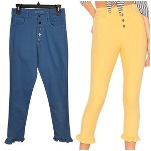 Capulet Revolve Imogen Crop Ruffle Pant Small button fly NWT